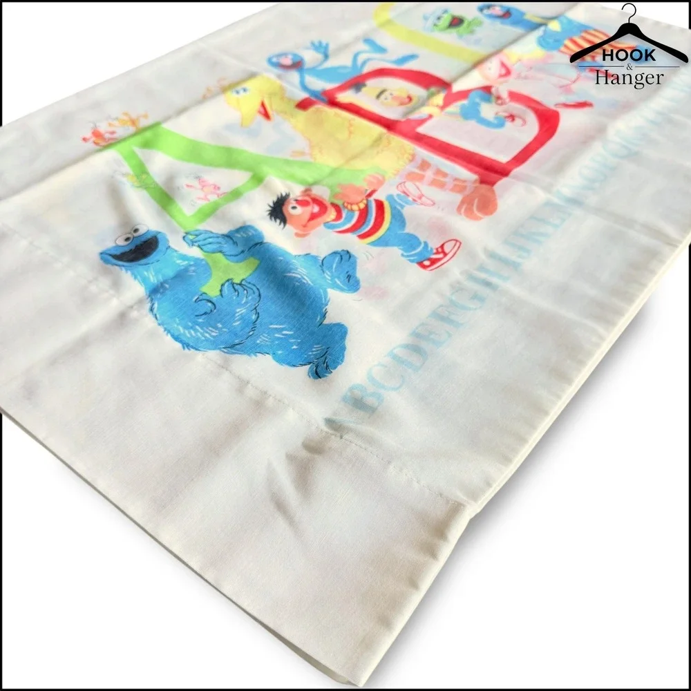 Vintage Sesame Street ABC Pillowcase Cookie Monster BigBird Kermit Ernie Kidcore